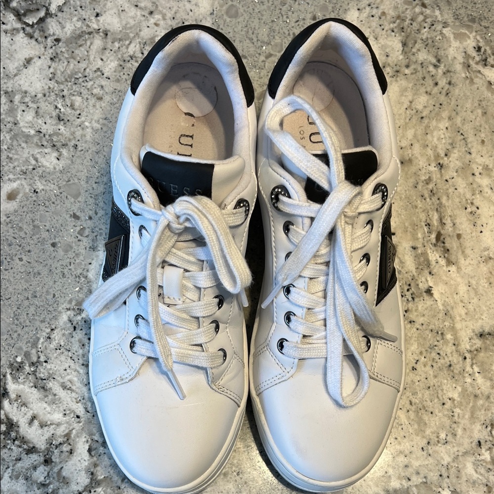 GUESS Sendra White Platform Sneakers - Women’s Size 7 EUC - Picture 4 of 11